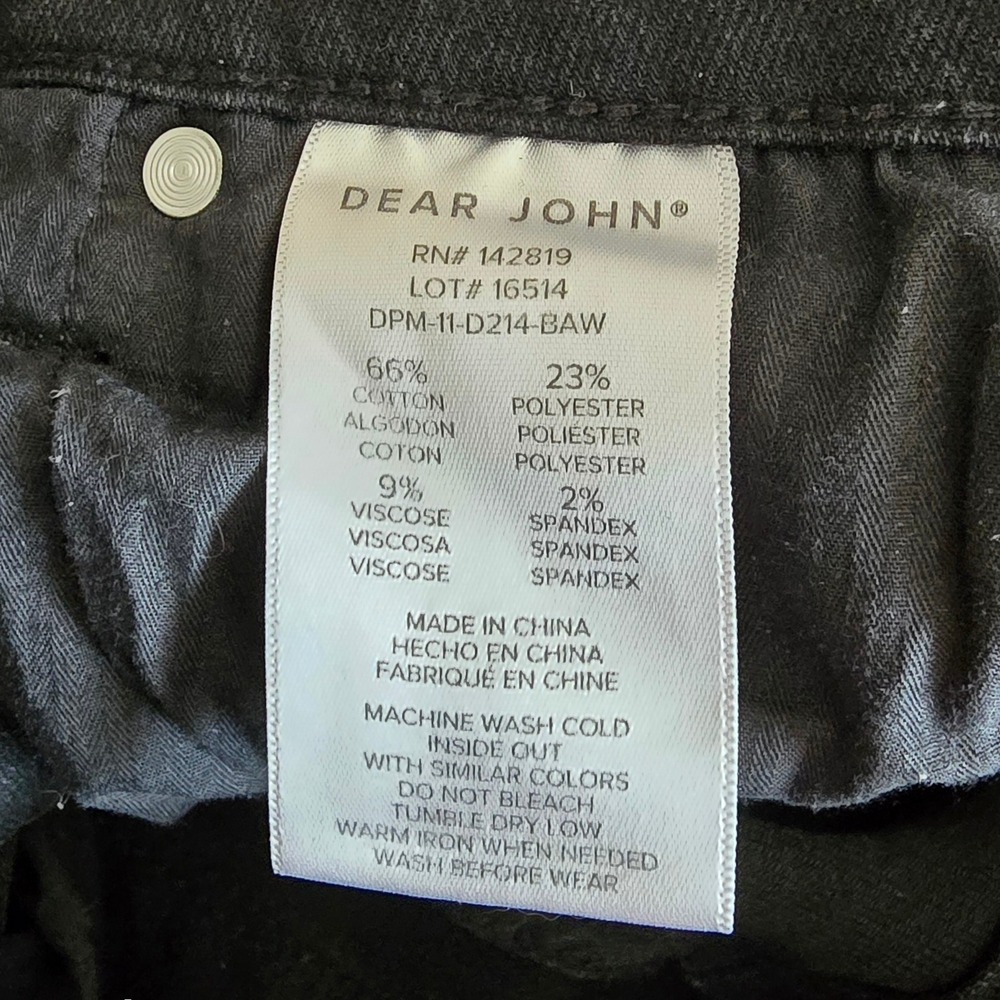 Dear John Gisele Skinny Jeans Black Denim Size 27 DPM-11-D214-BAW - Picture 7 of 7